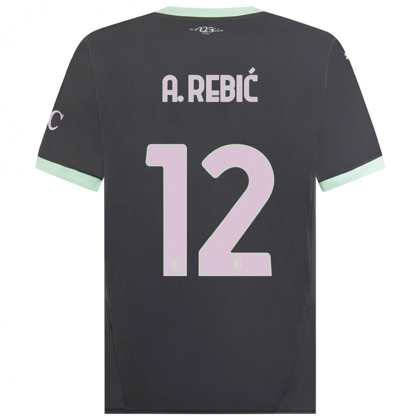 Danxen Herren Ante Rebic #12 Grau Ausweichtrikot Trikot 2024/25 T-Shirt