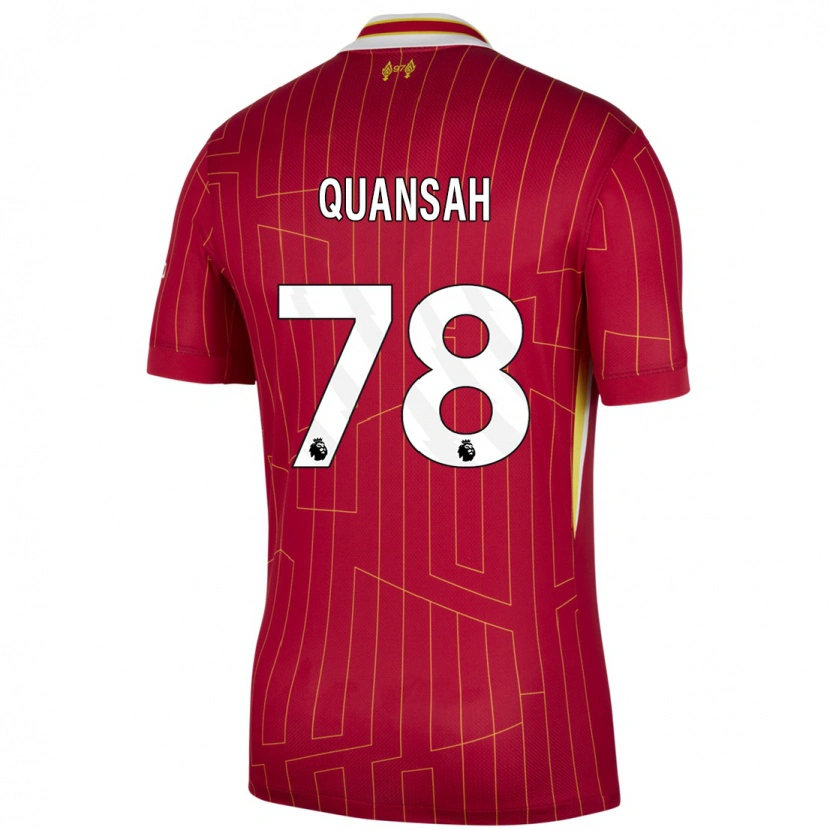 Danxen Damen Jarell Quansah #78 Rot Gelb Weiß Heimtrikot Trikot 2024/25 T-Shirt