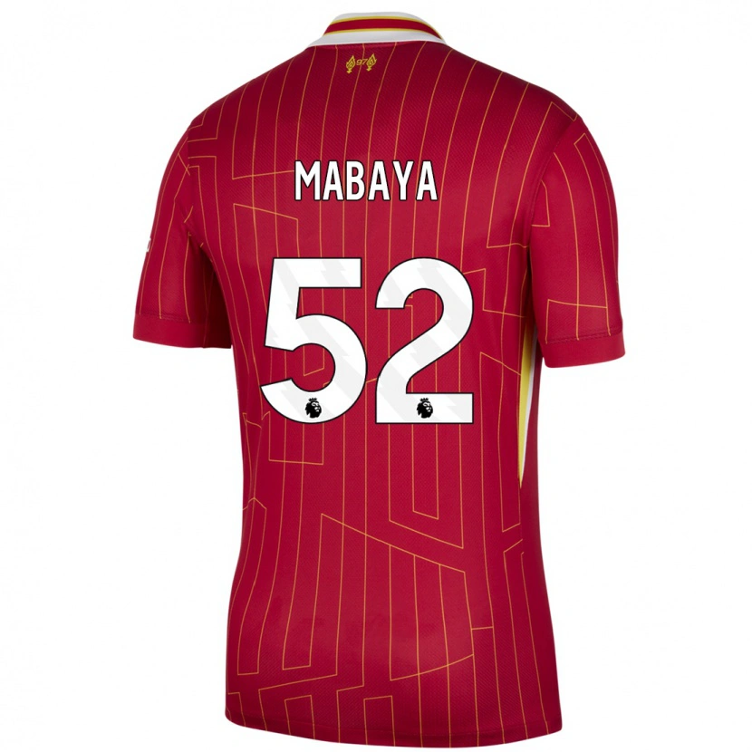 Danxen Damen Isaac Mabaya #52 Rot Gelb Weiß Heimtrikot Trikot 2024/25 T-Shirt