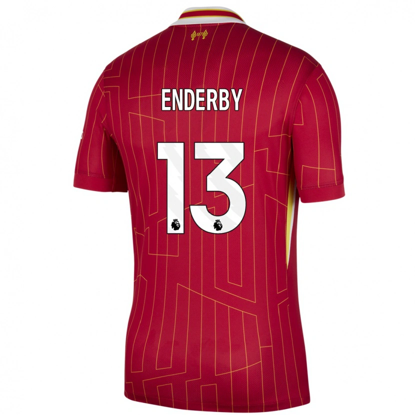 Danxen Damen Mia Enderby #13 Rot Gelb Weiß Heimtrikot Trikot 2024/25 T-Shirt
