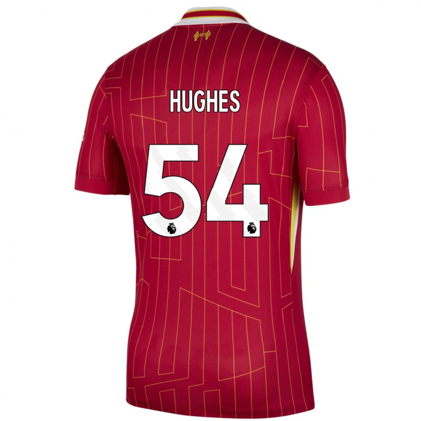 Danxen Damen Liam Hughes #54 Rot Gelb Weiß Heimtrikot Trikot 2024/25 T-Shirt