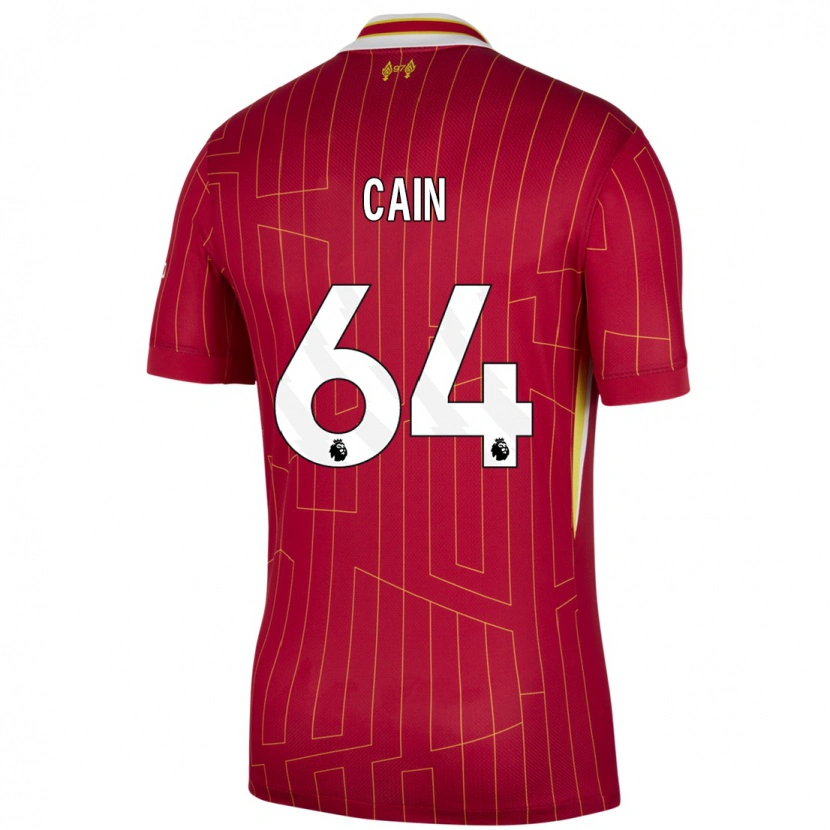 Danxen Damen Jake Cain #64 Rot Gelb Weiß Heimtrikot Trikot 2024/25 T-Shirt