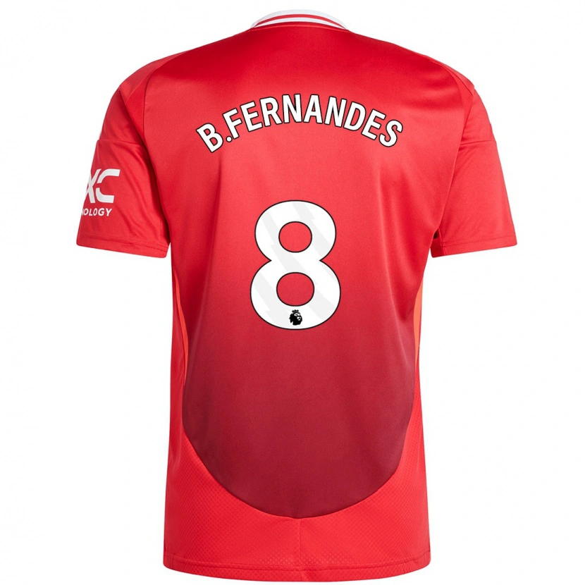 Danxen Damen Bruno Fernandes #8 Hellrot Heimtrikot Trikot 2024/25 T-Shirt