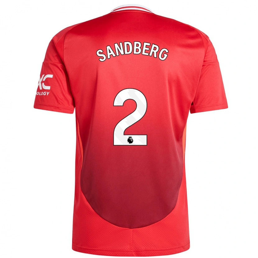 Danxen Damen Anna Sandberg #2 Hellrot Heimtrikot Trikot 2024/25 T-Shirt