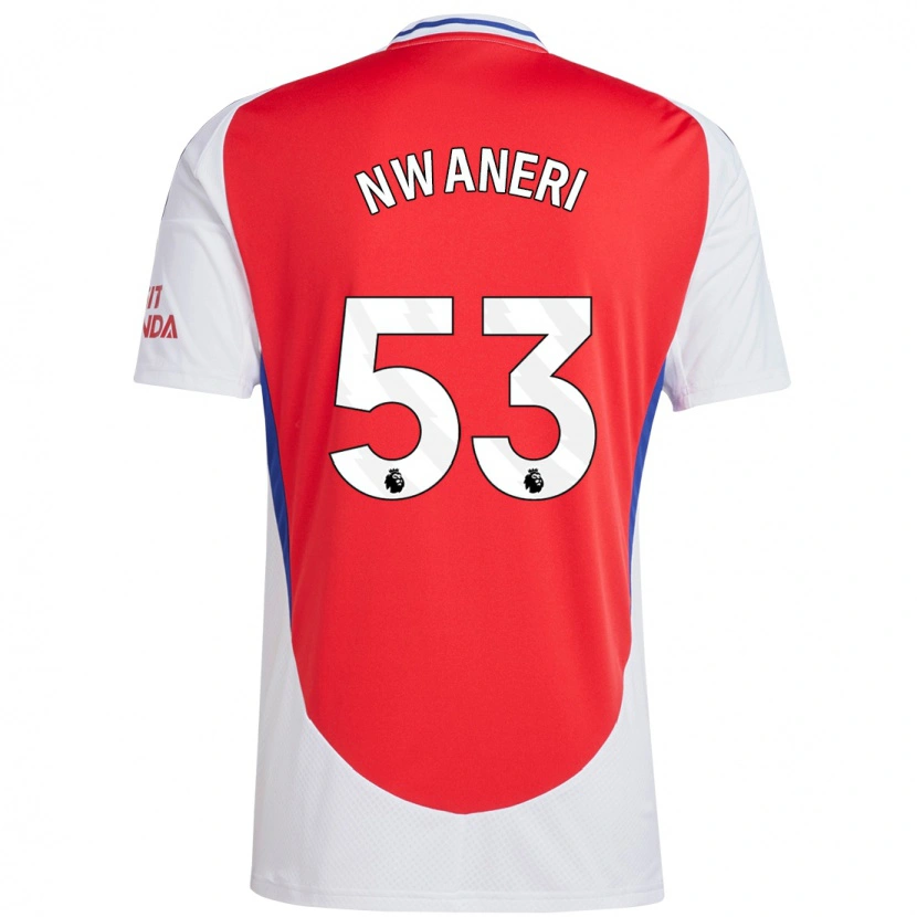 Danxen Damen Ethan Nwaneri #53 Rot Weiß Heimtrikot Trikot 2024/25 T-Shirt