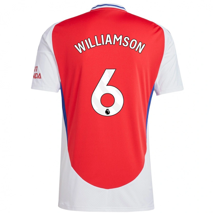 Danxen Damen Leah Williamson #6 Rot Weiß Heimtrikot Trikot 2024/25 T-Shirt
