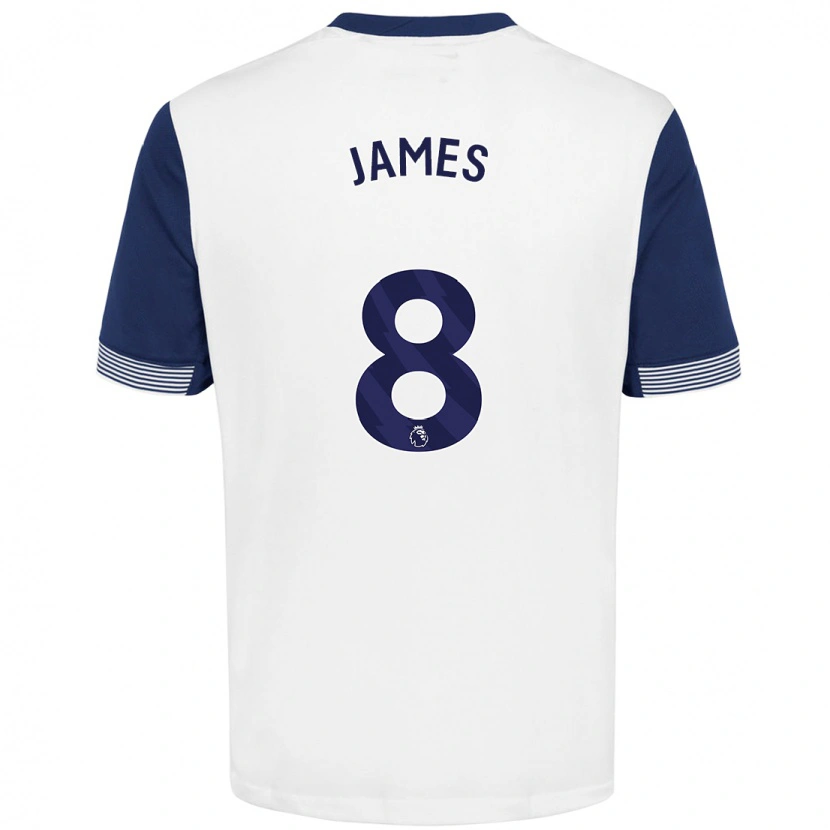 Danxen Damen Angharad James #8 Weiß Blau Heimtrikot Trikot 2024/25 T-Shirt