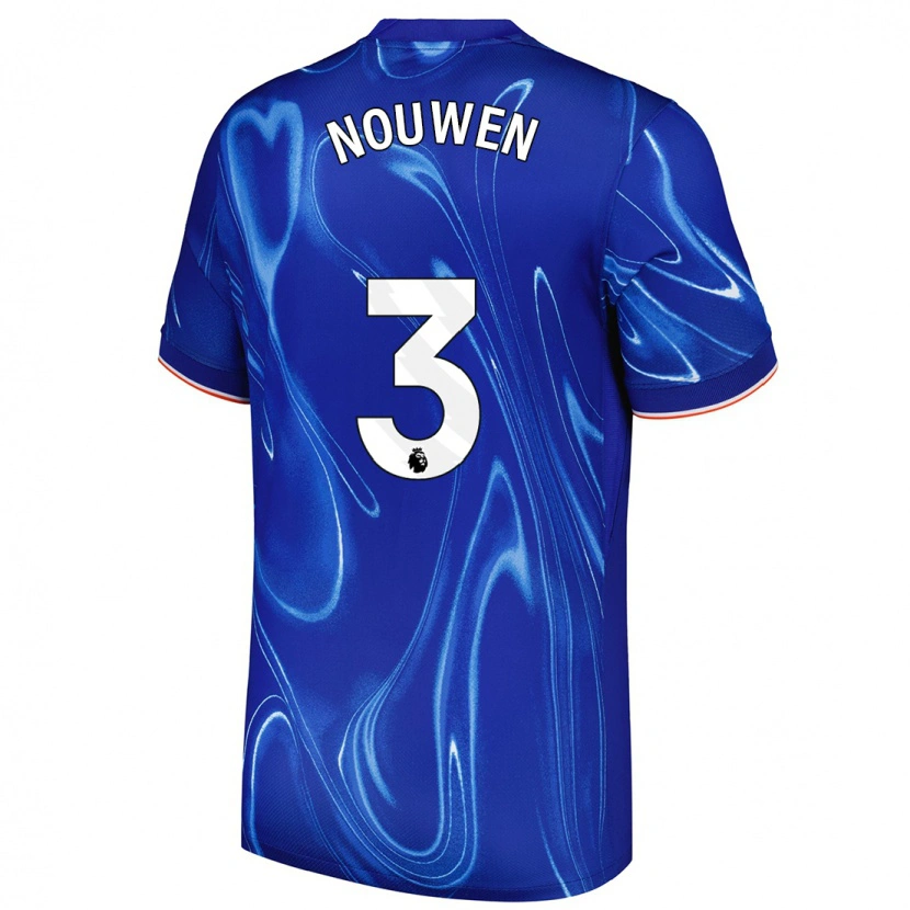 Danxen Damen Aniek Nouwen #3 Blau Weiß Heimtrikot Trikot 2024/25 T-Shirt