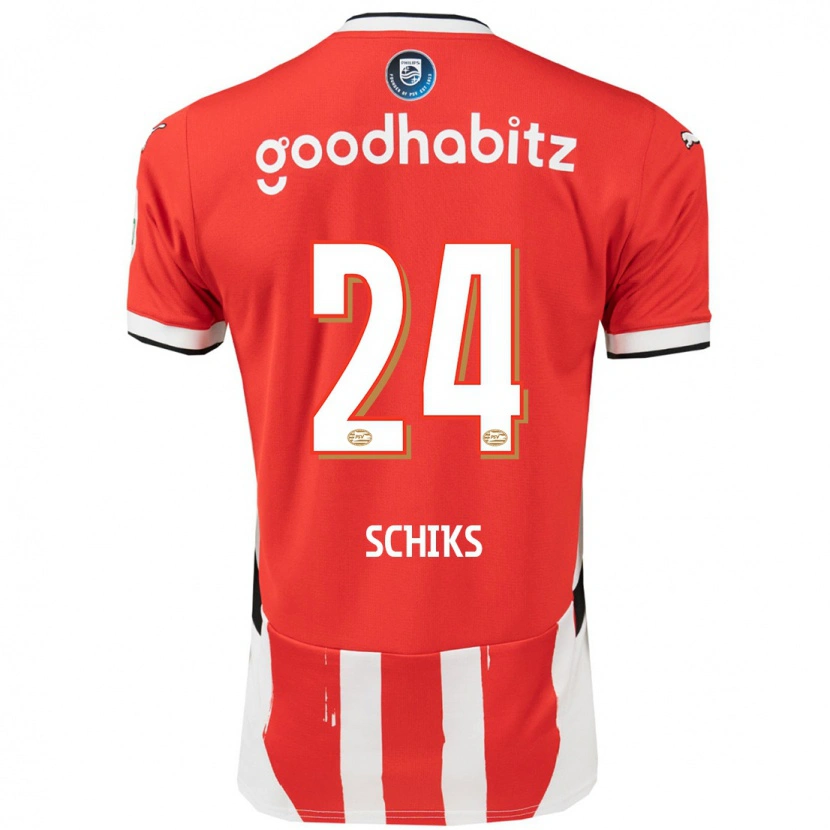 Danxen Damen Niek Schiks #24 Rot Weiß Heimtrikot Trikot 2024/25 T-Shirt
