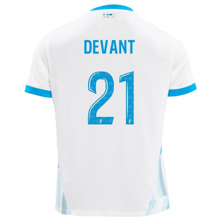 Danxen Damen Caroline Devant #21 Weiß Himmelblau Heimtrikot Trikot 2024/25 T-Shirt