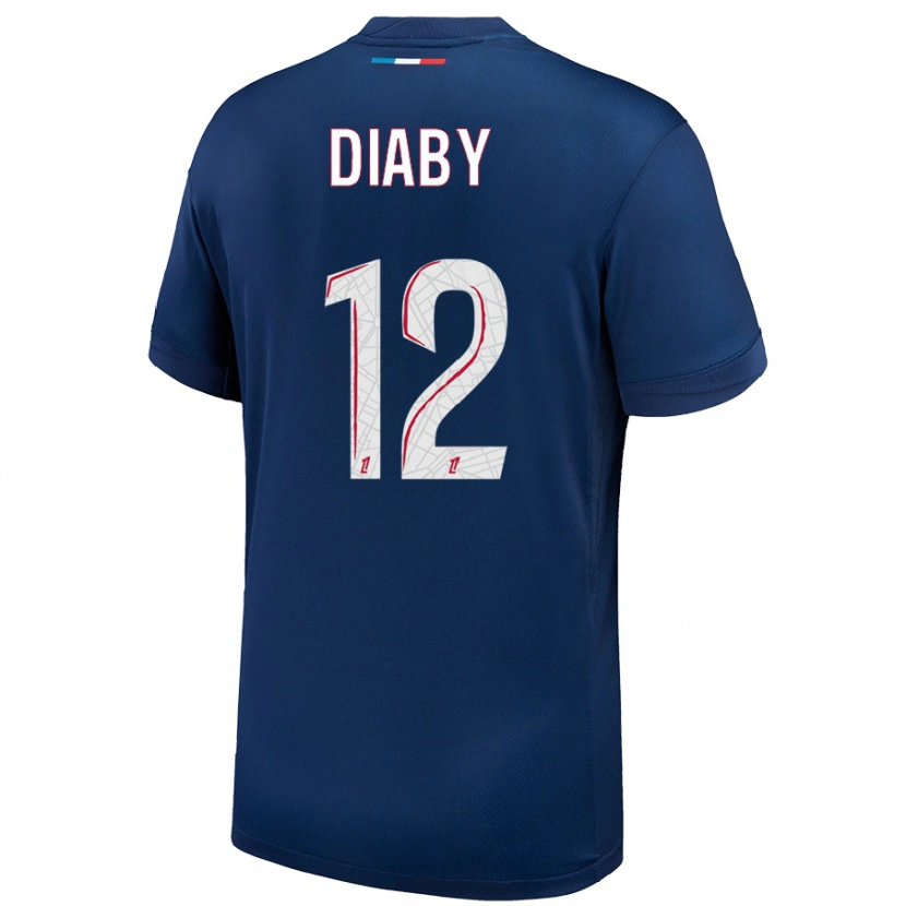 Danxen Damen Ibrahima Diaby #12 Marineblau Weiß Heimtrikot Trikot 2024/25 T-Shirt
