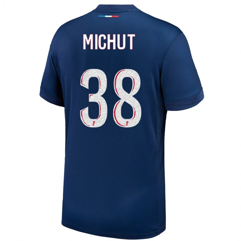 Danxen Damen Edouard Michut #38 Marineblau Weiß Heimtrikot Trikot 2024/25 T-Shirt