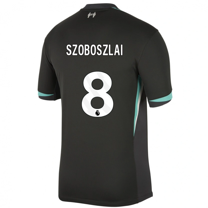 Danxen Damen Dominik Szoboszlai #8 Schwarz Anthrazitweiß Auswärtstrikot Trikot 2024/25 T-Shirt