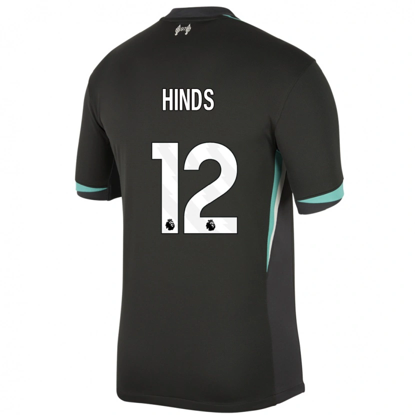 Danxen Damen Taylor Hinds #12 Schwarz Anthrazitweiß Auswärtstrikot Trikot 2024/25 T-Shirt
