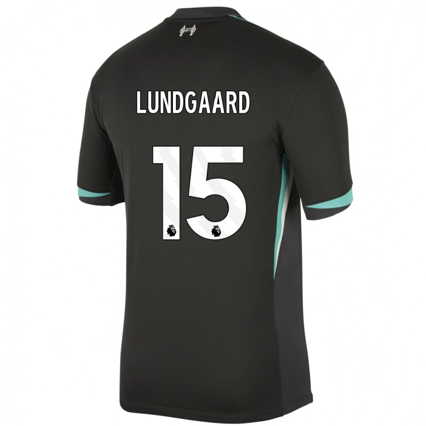 Danxen Damen Sofie Lundgaard #15 Schwarz Anthrazitweiß Auswärtstrikot Trikot 2024/25 T-Shirt