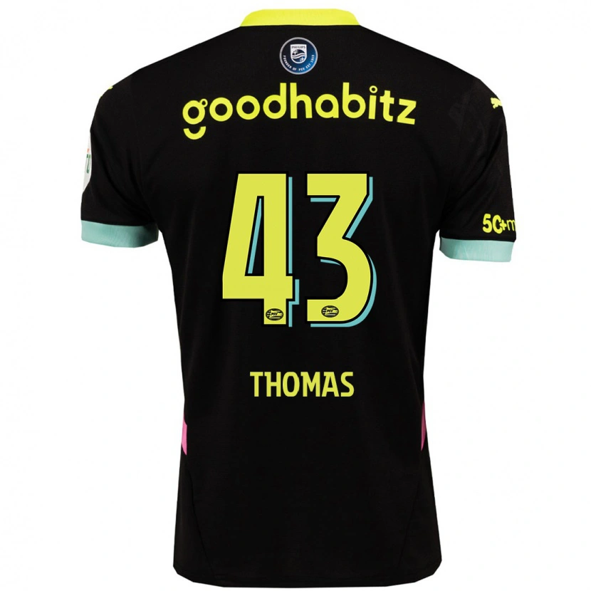 Danxen Damen Kealyn Thomas #43 Schwarz Gelb Auswärtstrikot Trikot 2024/25 T-Shirt