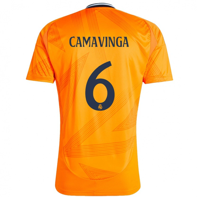 Danxen Damen Eduardo Camavinga #6 Orange Auswärtstrikot Trikot 2024/25 T-Shirt