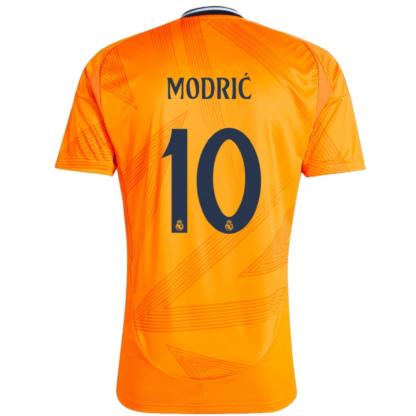 Danxen Damen Luka Modric #10 Orange Auswärtstrikot Trikot 2024/25 T-Shirt