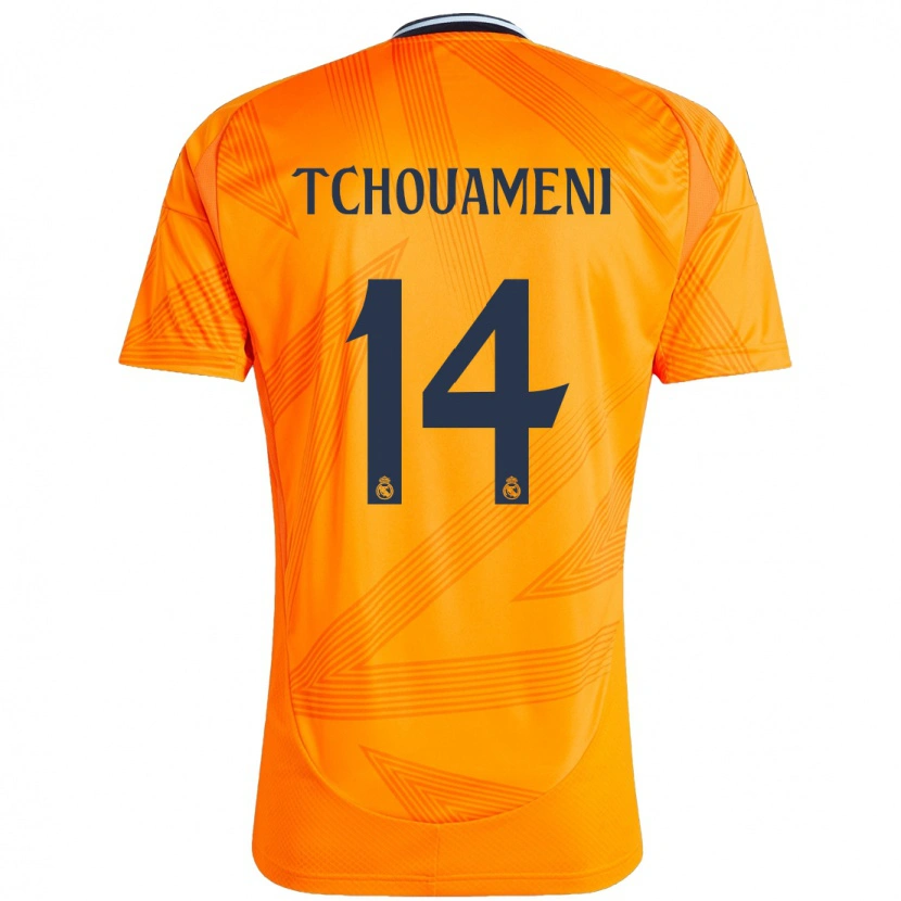 Danxen Damen Aurélien Tchouaméni #14 Orange Auswärtstrikot Trikot 2024/25 T-Shirt