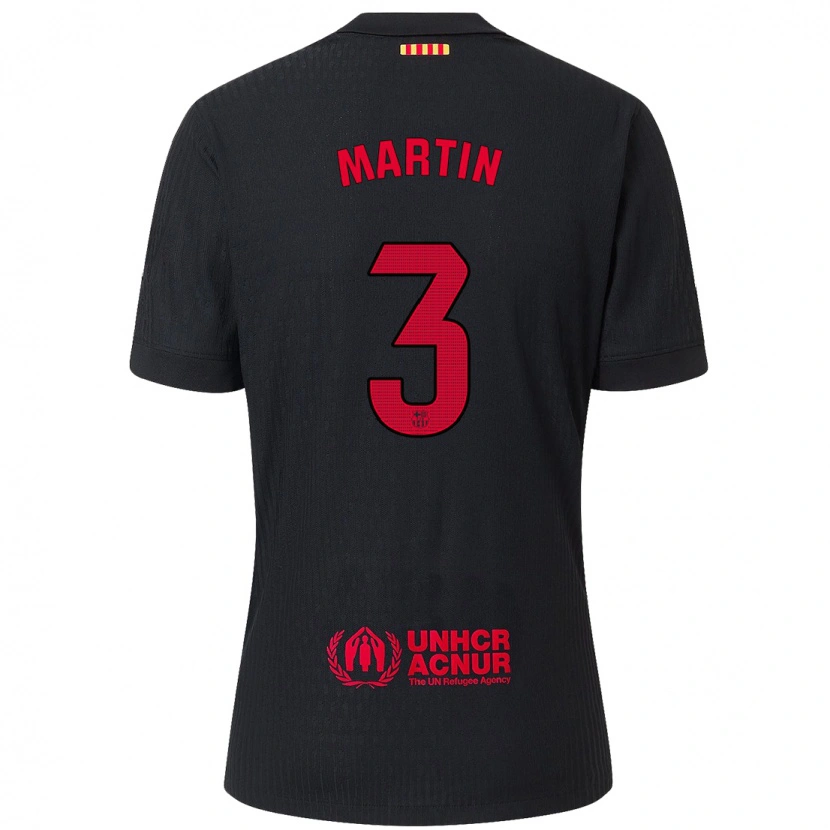 Danxen Damen Gerard Martín #3 Schwarz Rot Auswärtstrikot Trikot 2024/25 T-Shirt