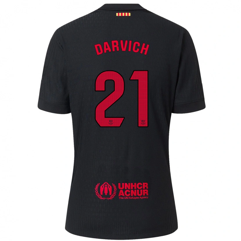 Danxen Damen Noah Darvich #21 Schwarz Rot Auswärtstrikot Trikot 2024/25 T-Shirt