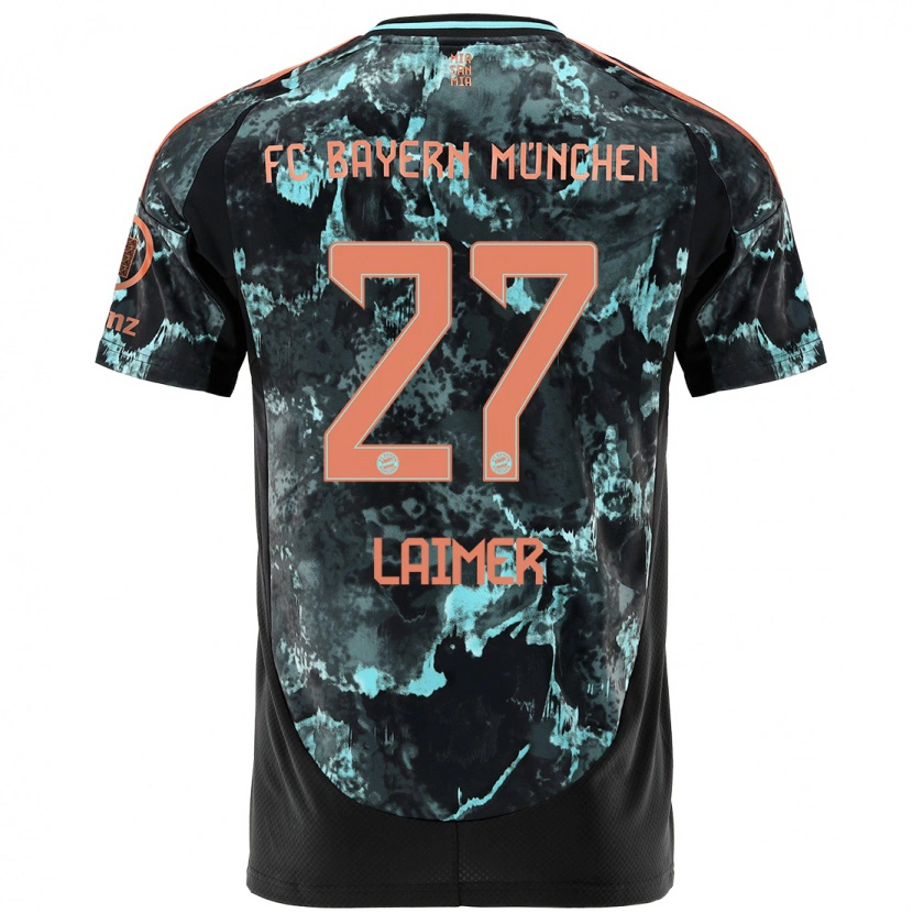 Danxen Damen Konrad Laimer #27 Schwarz Auswärtstrikot Trikot 2024/25 T-Shirt