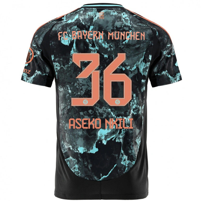 Danxen Damen Noël Aséko Nkili #36 Schwarz Auswärtstrikot Trikot 2024/25 T-Shirt