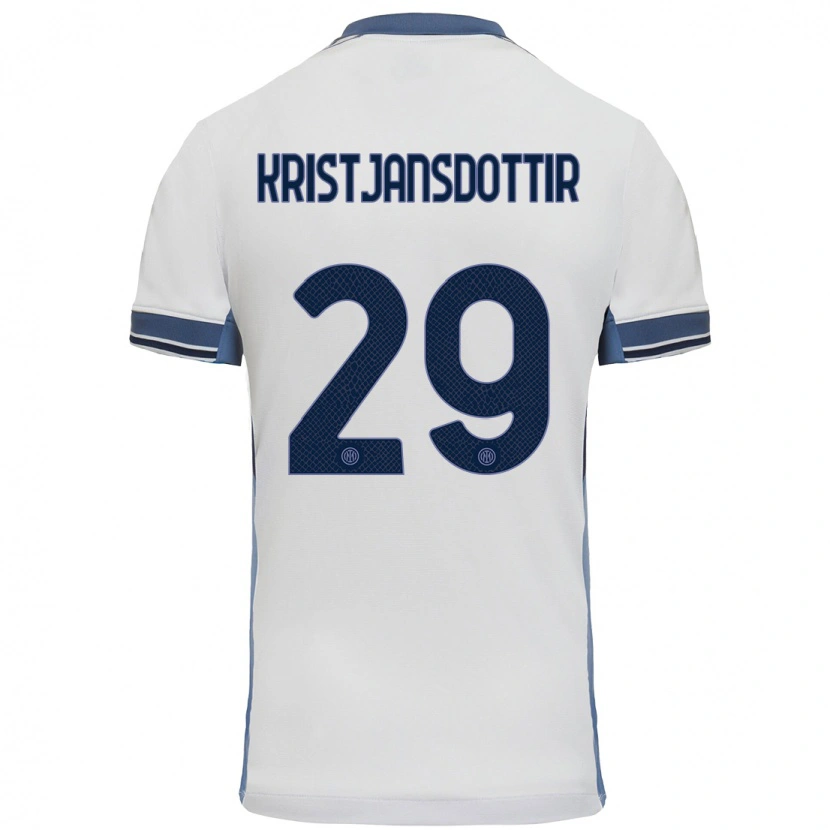 Danxen Damen Anna Bjork Kristjansdottir #29 Weißgrau Auswärtstrikot Trikot 2024/25 T-Shirt