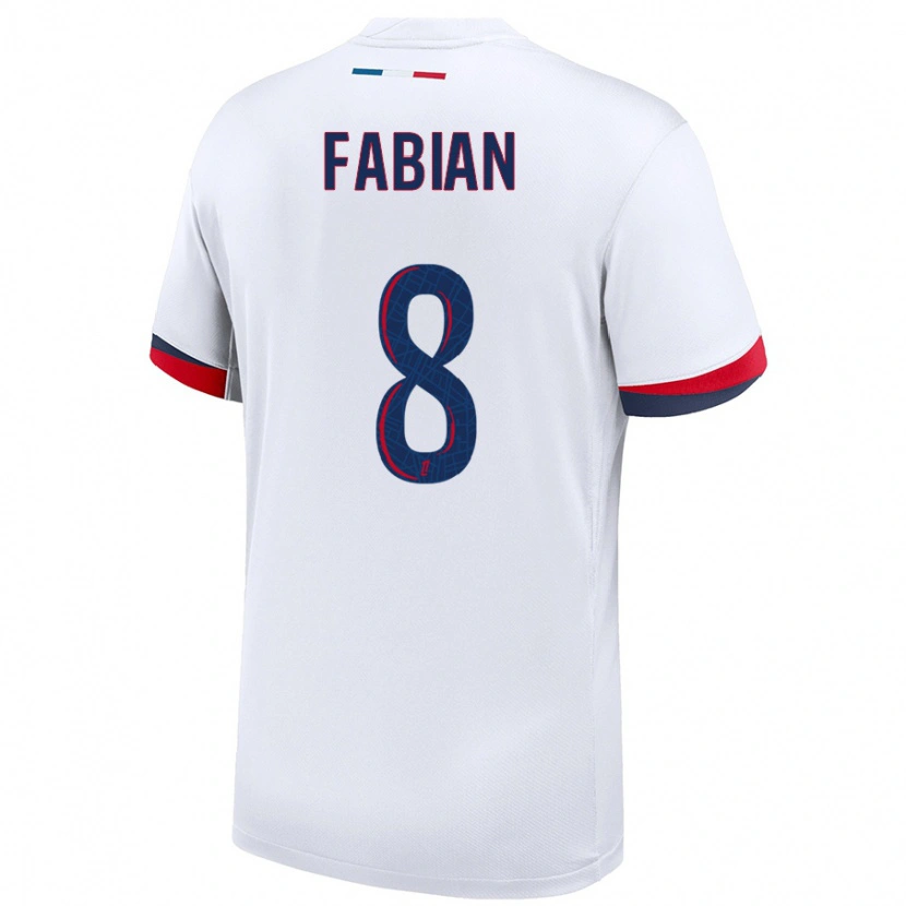 Danxen Damen Fabián Ruiz #8 Weiß Blau Rot Auswärtstrikot Trikot 2024/25 T-Shirt