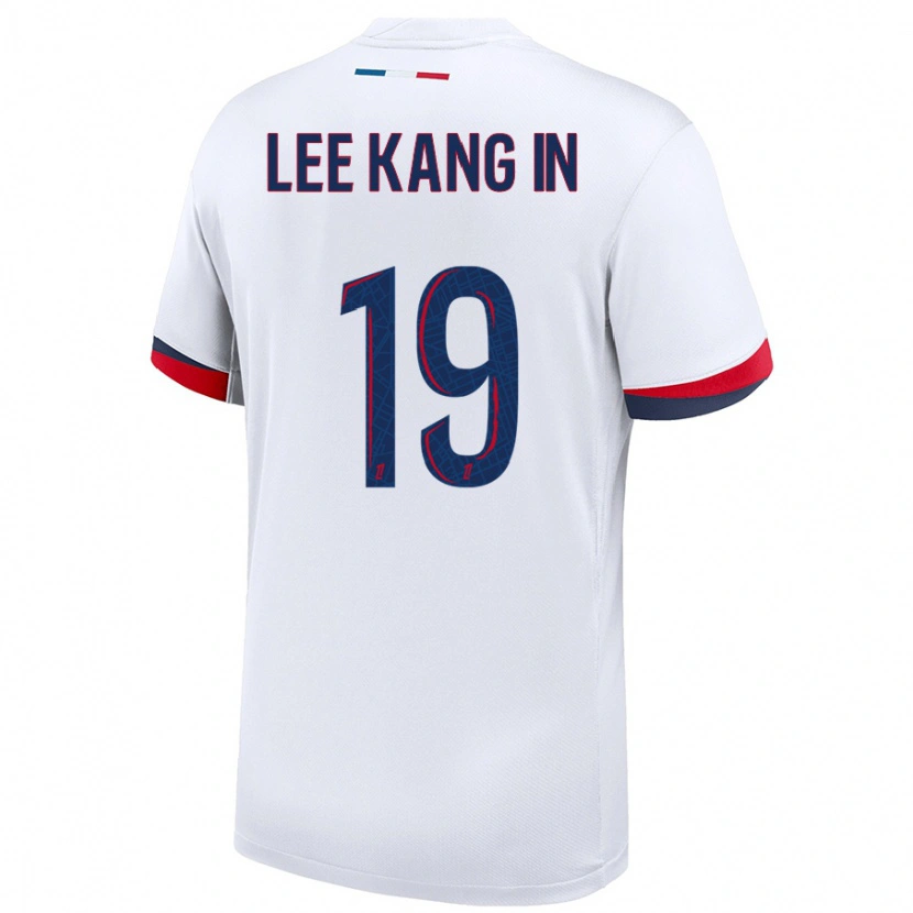 Danxen Damen Kang-In Lee #19 Weiß Blau Rot Auswärtstrikot Trikot 2024/25 T-Shirt