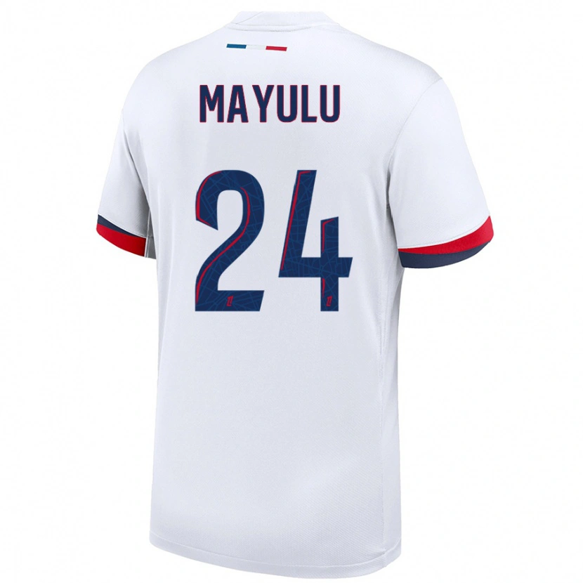 Danxen Damen Senny Mayulu #24 Weiß Blau Rot Auswärtstrikot Trikot 2024/25 T-Shirt