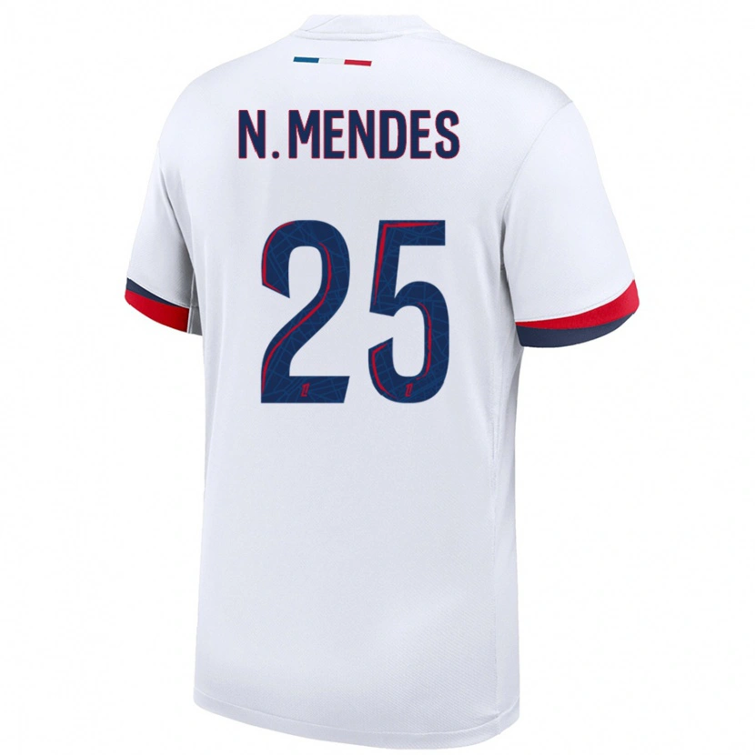 Danxen Damen Nuno Mendes #25 Weiß Blau Rot Auswärtstrikot Trikot 2024/25 T-Shirt