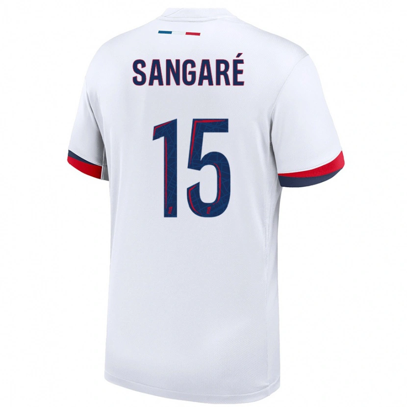 Danxen Damen Mahamadou Sangaré #15 Weiß Blau Rot Auswärtstrikot Trikot 2024/25 T-Shirt