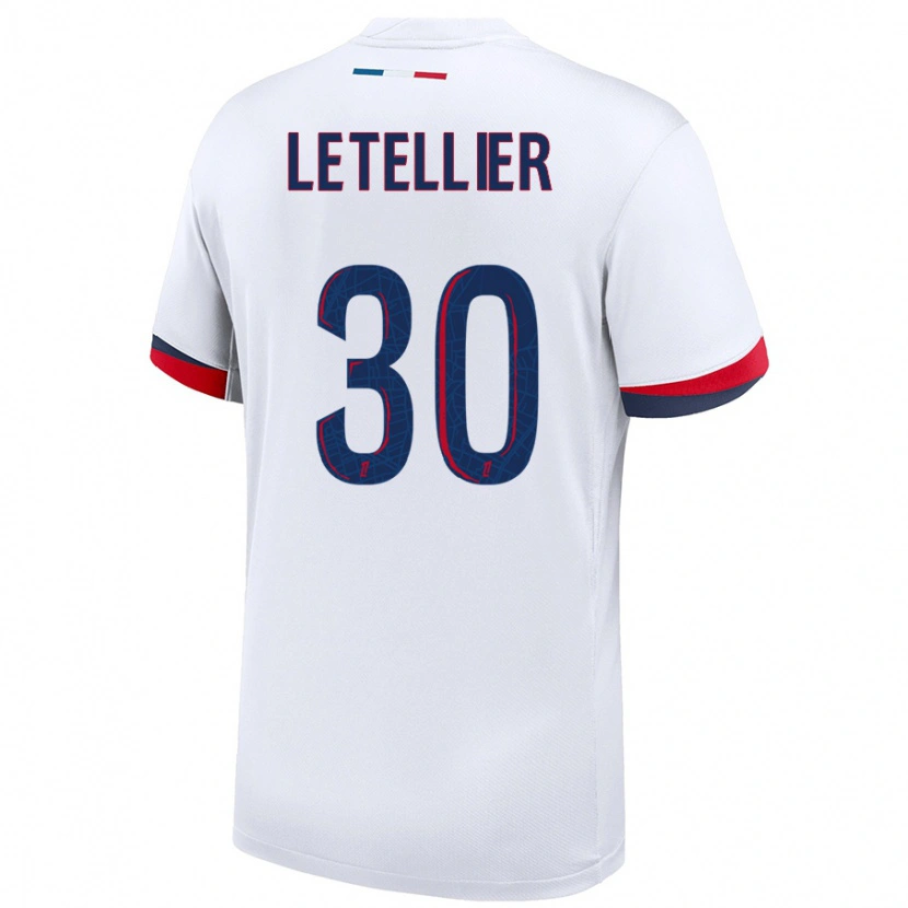 Danxen Damen Alexandre Letellier #30 Weiß Blau Rot Auswärtstrikot Trikot 2024/25 T-Shirt