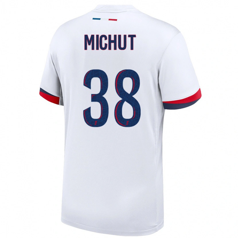Danxen Damen Edouard Michut #38 Weiß Blau Rot Auswärtstrikot Trikot 2024/25 T-Shirt