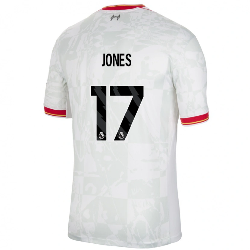 Danxen Damen Curtis Jones #17 Weiß Rot Schwarz Ausweichtrikot Trikot 2024/25 T-Shirt