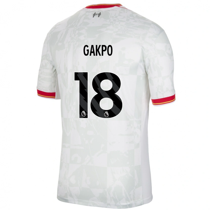 Danxen Damen Cody Gakpo #18 Weiß Rot Schwarz Ausweichtrikot Trikot 2024/25 T-Shirt
