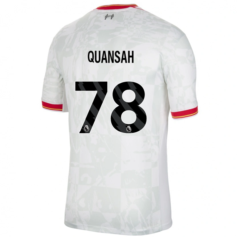Danxen Damen Jarell Quansah #78 Weiß Rot Schwarz Ausweichtrikot Trikot 2024/25 T-Shirt