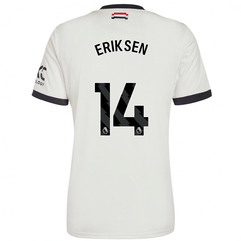 Danxen Damen Christian Eriksen #14 Cremeweiß Ausweichtrikot Trikot 2024/25 T-Shirt