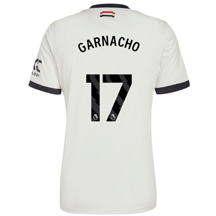 Danxen Damen Alejandro Garnacho #17 Cremeweiß Ausweichtrikot Trikot 2024/25 T-Shirt