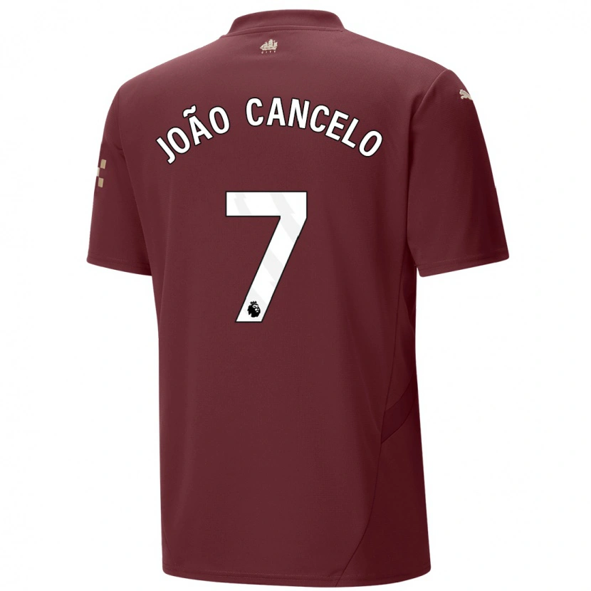 Danxen Damen João Cancelo #7 Kastanienbraun Ausweichtrikot Trikot 2024/25 T-Shirt