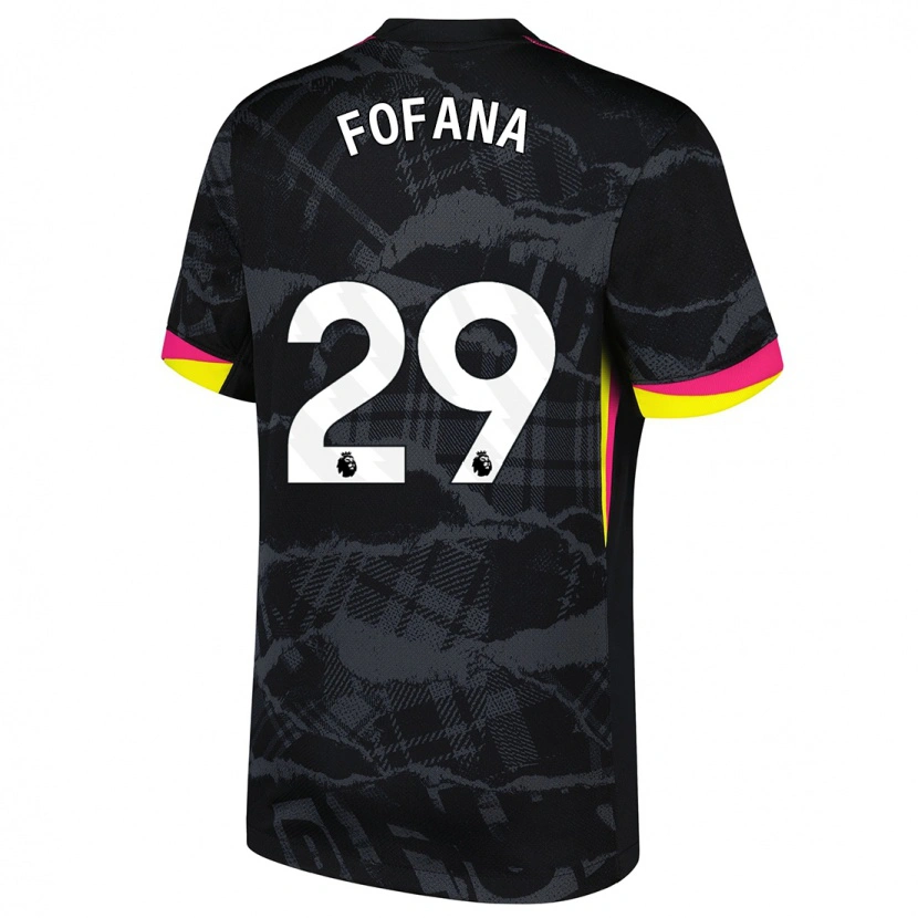 Danxen Damen Wesley Fofana #29 Schwarz Rosa Ausweichtrikot Trikot 2024/25 T-Shirt