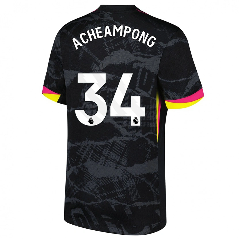 Danxen Damen Josh Acheampong #34 Schwarz Rosa Ausweichtrikot Trikot 2024/25 T-Shirt