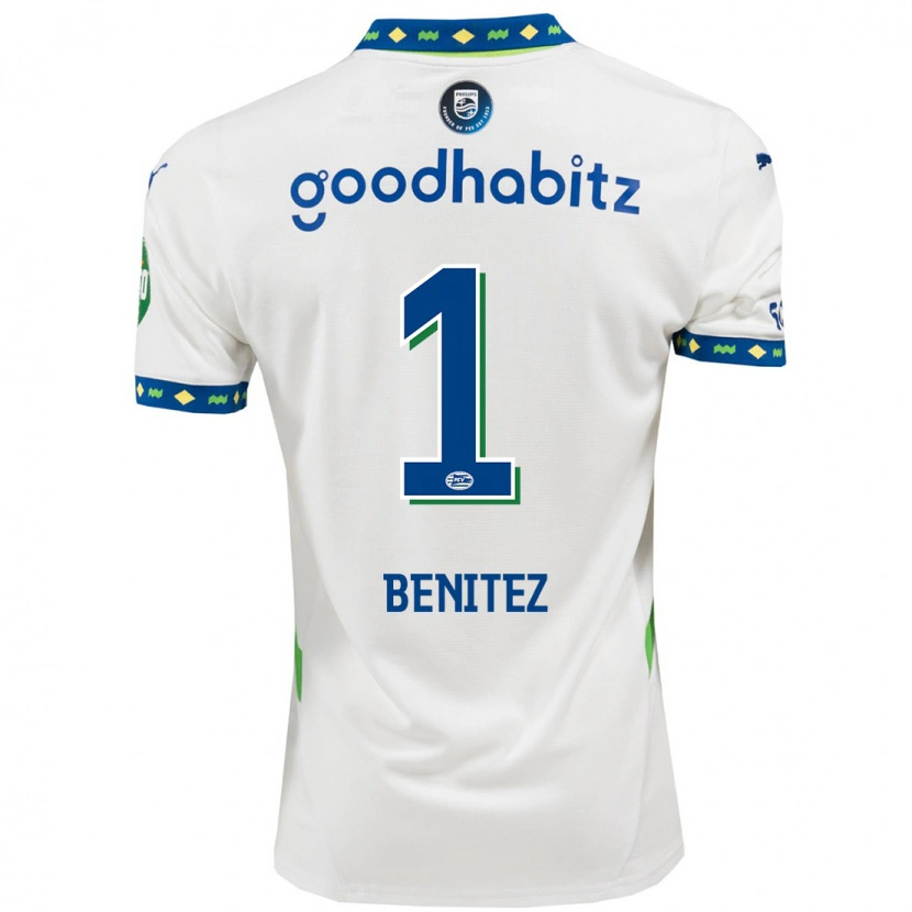 Danxen Damen Walter Benítez #1 Weiß Dunkelblau Ausweichtrikot Trikot 2024/25 T-Shirt