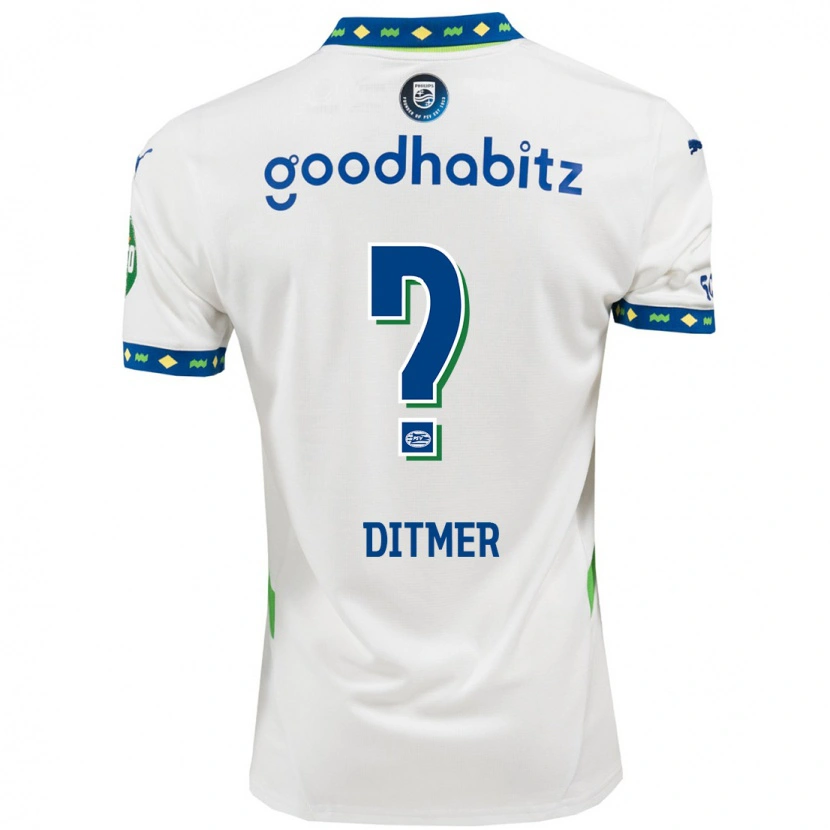 Danxen Damen Sébas Ditmer #0 Weiß Dunkelblau Ausweichtrikot Trikot 2024/25 T-Shirt