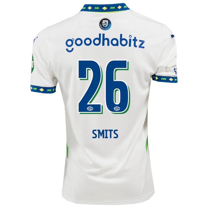 Danxen Damen Eef Smits #26 Weiß Dunkelblau Ausweichtrikot Trikot 2024/25 T-Shirt