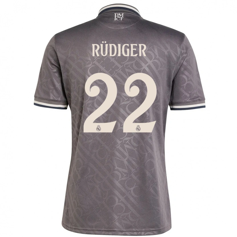 Danxen Damen Antonio Rüdiger #22 Anthrazit Ausweichtrikot Trikot 2024/25 T-Shirt