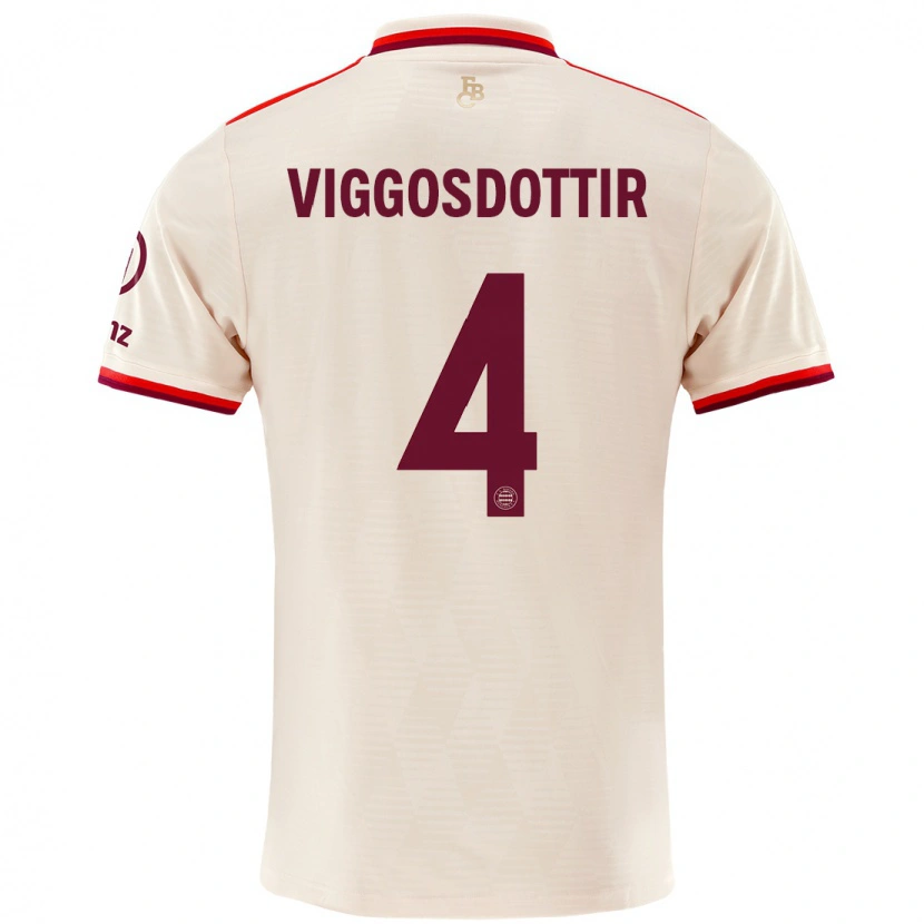 Danxen Damen Glódís Perla Viggósdóttir #4 Leinen Ausweichtrikot Trikot 2024/25 T-Shirt