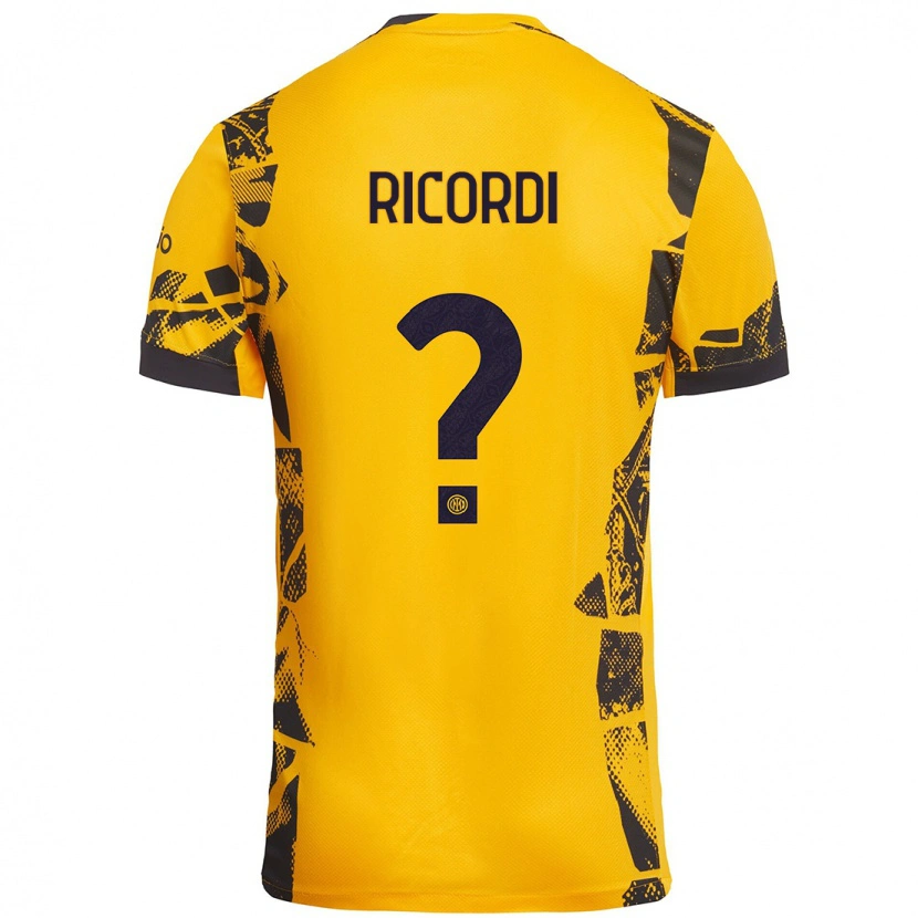 Danxen Damen Tommaso Ricordi #0 Gold Schwarz Ausweichtrikot Trikot 2024/25 T-Shirt