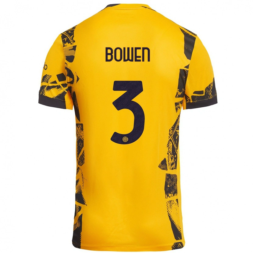 Danxen Damen Katie Bowen #3 Gold Schwarz Ausweichtrikot Trikot 2024/25 T-Shirt